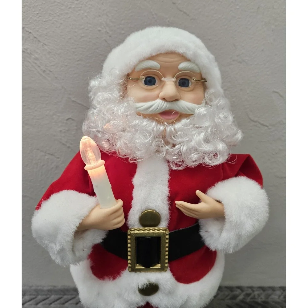 Vintage‎ Christmas Holiday Animated Motion Display Musical Light Up Santa Figure